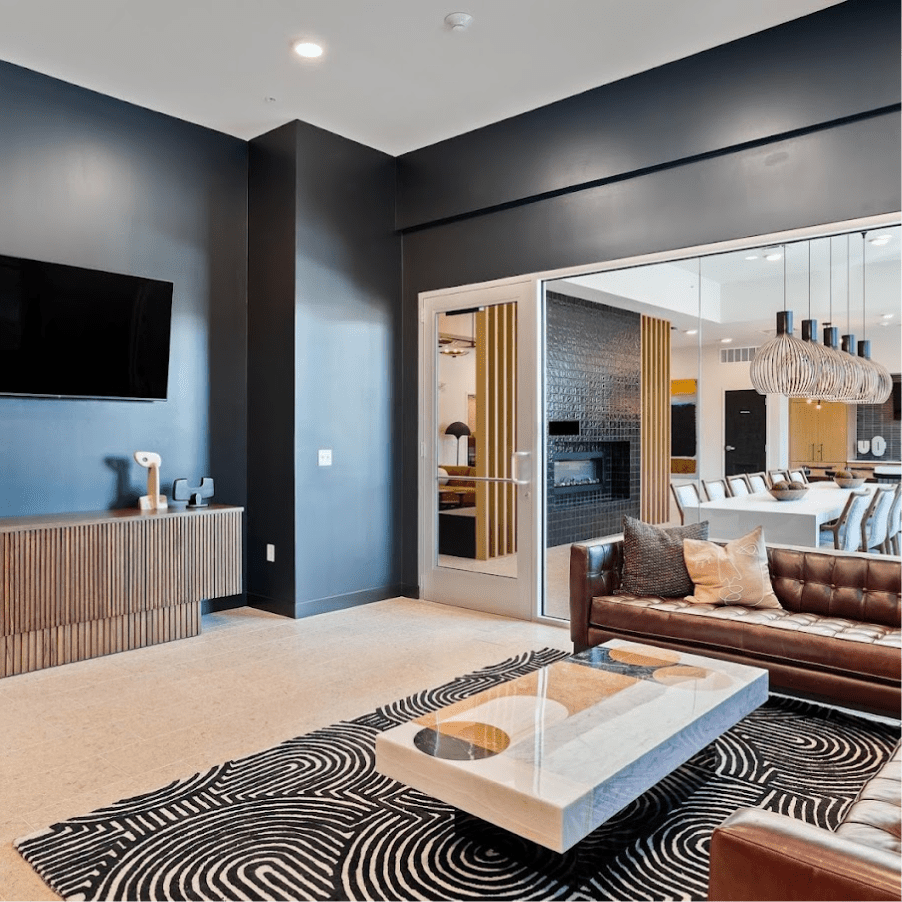 A resident lounge in the Brookside Commons smart community.