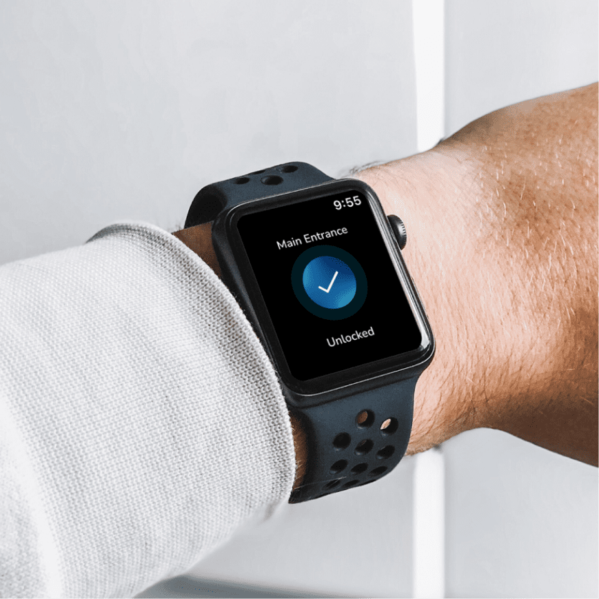 Use digital access to unlock doors with your smartwatch on the go.